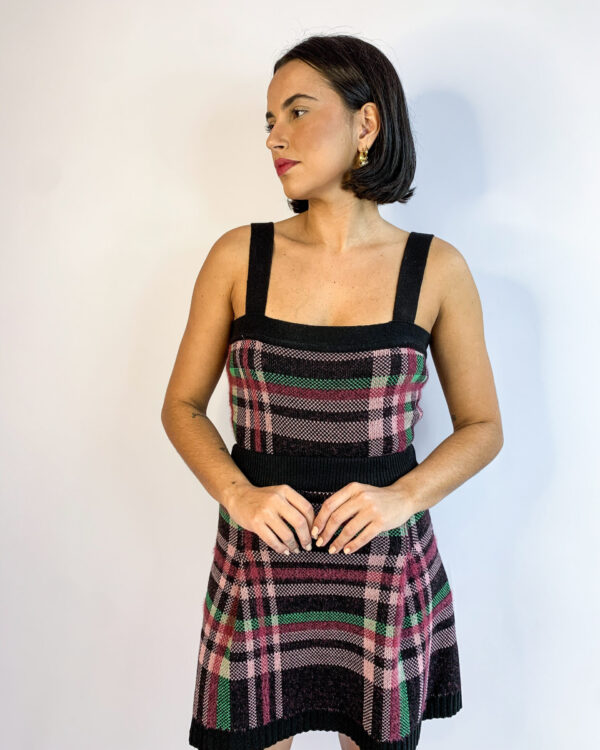 Conjunto tricot xadrez MARIA PAVAN - P - VENDIDO SISTEMA OTO