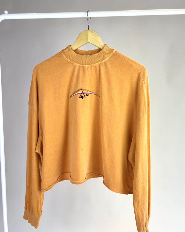 Blusa de manda laranja com estamp OH BOY - G