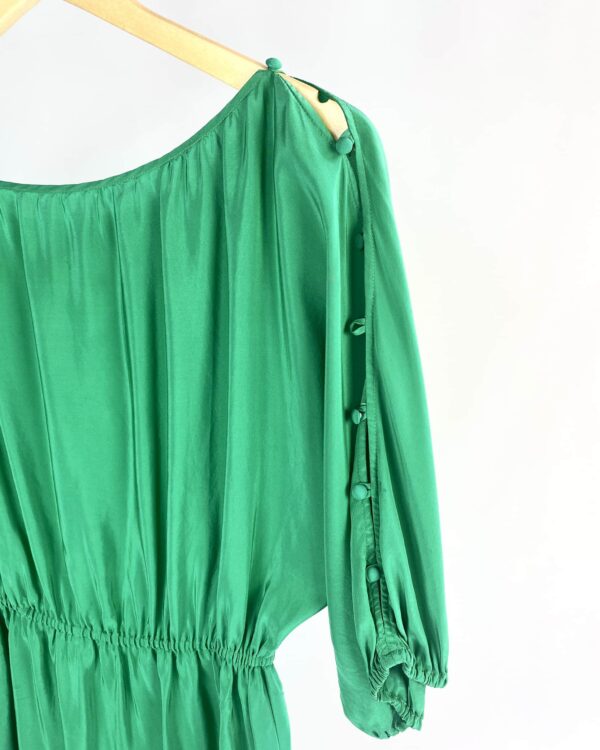 Vestido seda curto verde  LEELOO - P