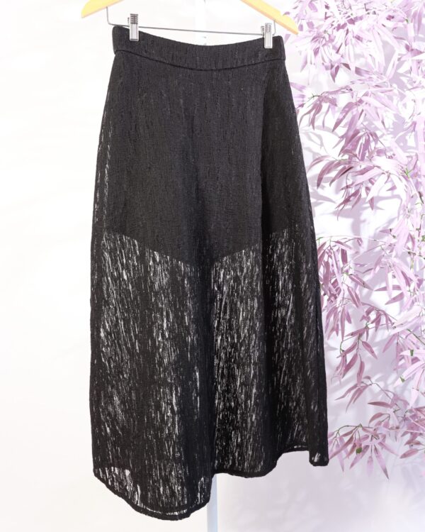 Saia midi preta transparência MIXED - tam 34 (DEVOLVIDA)