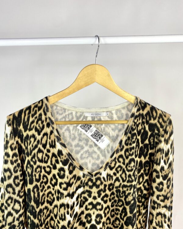 Blusa de tricot estampa onça ATEEN - P