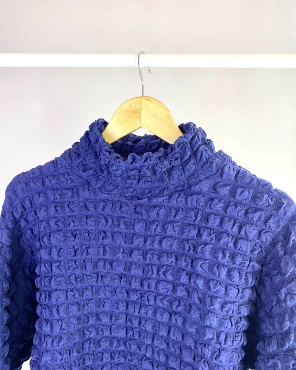 Blusa texturizada azul marinho ZARA - M