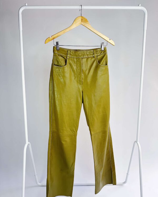 Calça couro verde pistache NV - 36
