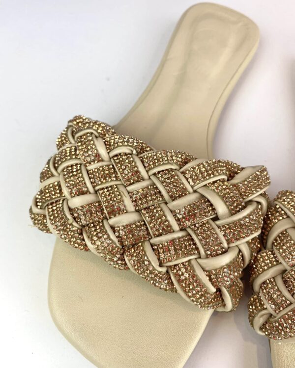 Rasteira bege brilhos SONHO DOS PÉS - 37