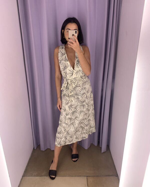 Vestido bege com estamp CANTÃO - P