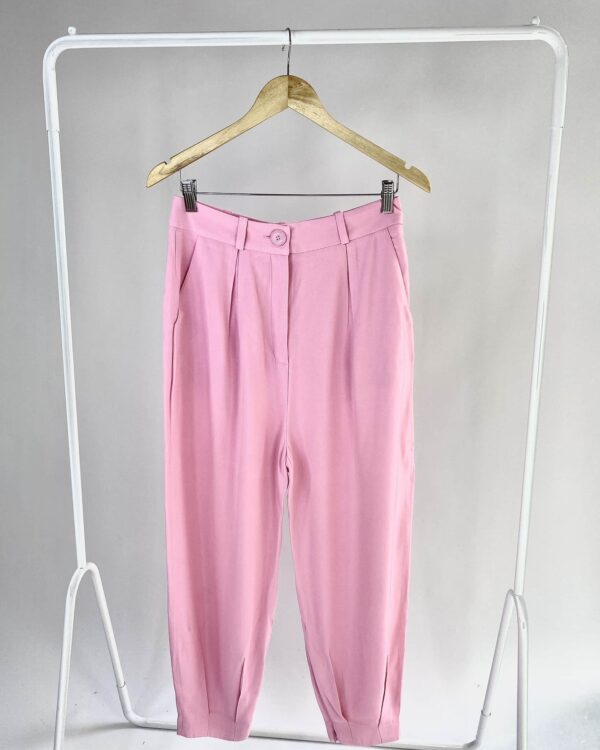Calça alfaiataria pregas rosa chiclete NV - 40