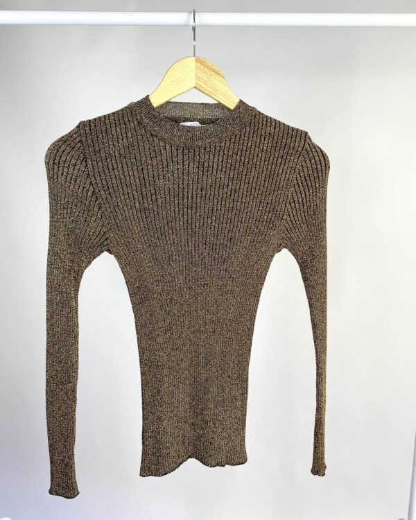 Blusa tricot fios lurex dourada ATEEN - P