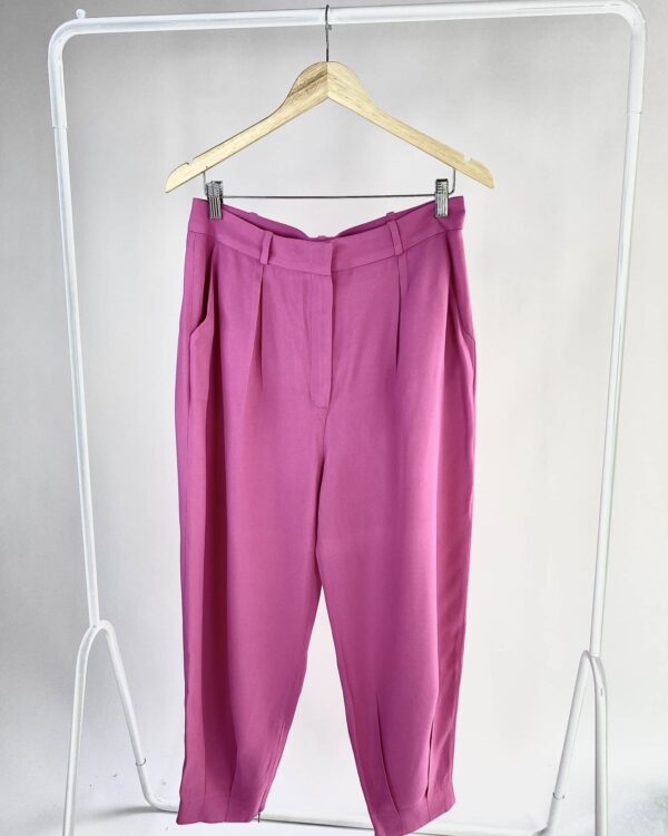 Calça alfaiataria pregas rosa pink NV - 42