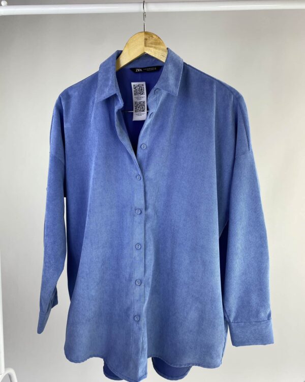 Camisa veludo cotelê lavanda oversized ZARA - PP