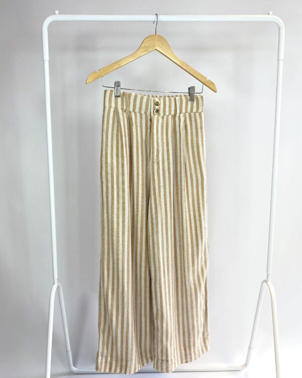 Calça listrada bege e mostarda DRESS TO - 38