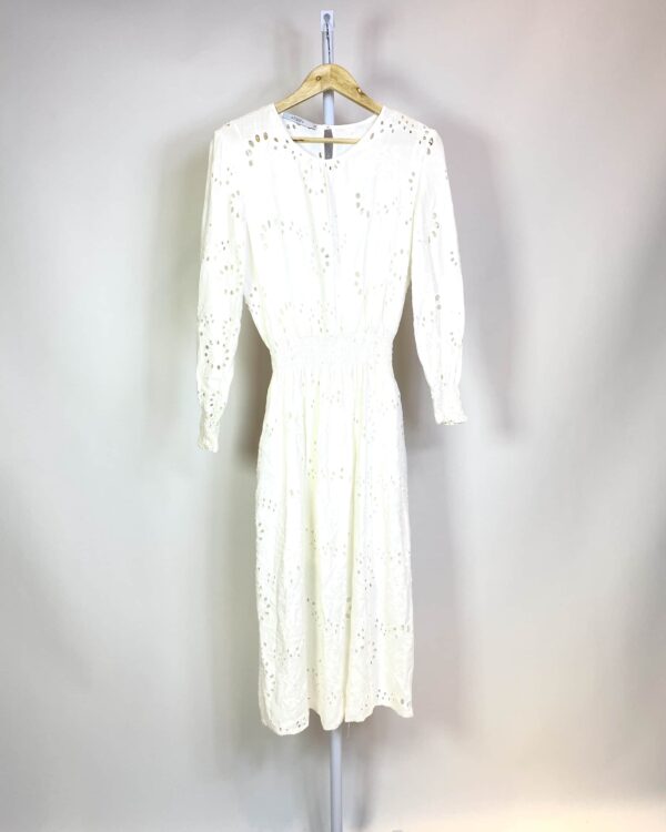 Vestido midi branco de laise ATEEN - 42
