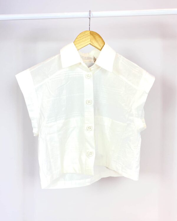 Camisa cropped branca com botões NANAMINE - P
