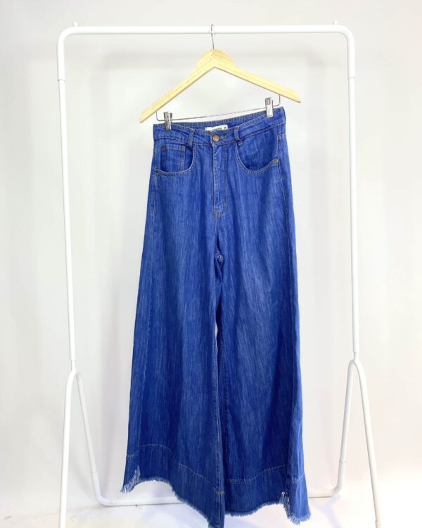 Calça jeans wide leg barra desfiada DRESS TO - 38