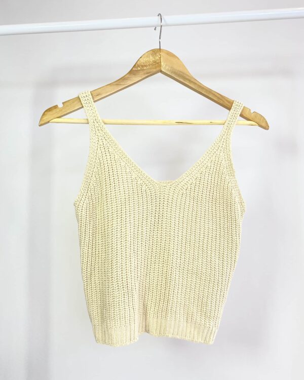 Cropped bege de tricot CRIS BARROS - M