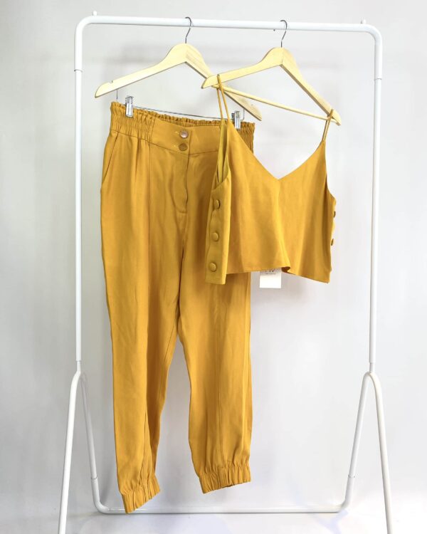 Conjunto calça e blusa mostarda NV - G