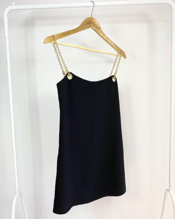 Vestido curto preto alça corrente INTERNI - PP