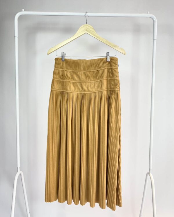 Saia midi marrom com plissado A NIEMEYER - 36