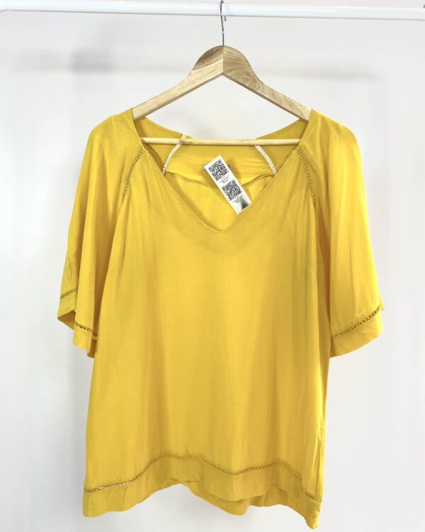 Blusa amarela de seda ABRAND - 38