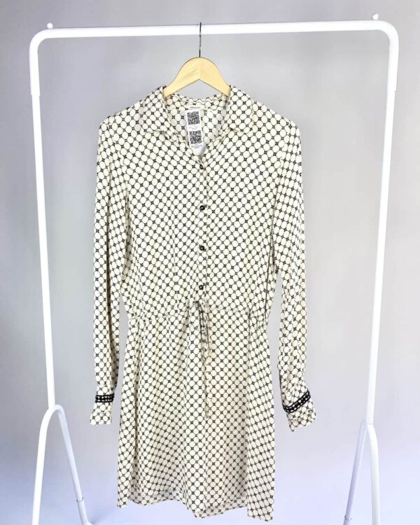 Vestido curto branco com estamp preta MARIA FILO - P - VENDIDO SIST OTO