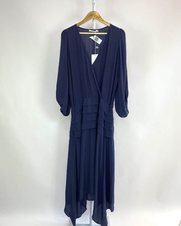 Vestido seda azul petróleo ATEEN - 42