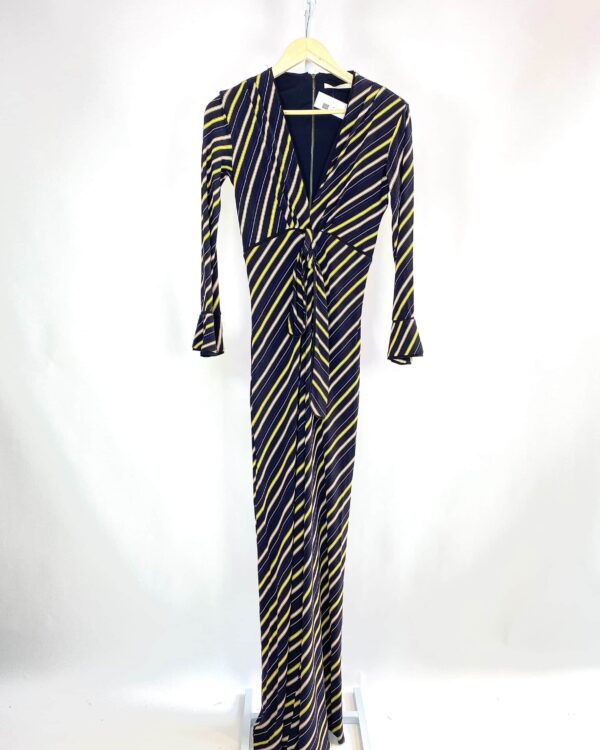 Macacão malha fria preto com listras e manga longa ANIMALE - P