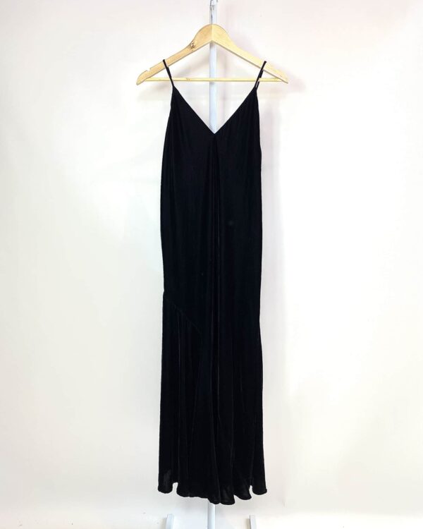 Vestido veludo preto midi CRIS BARROS - 38
