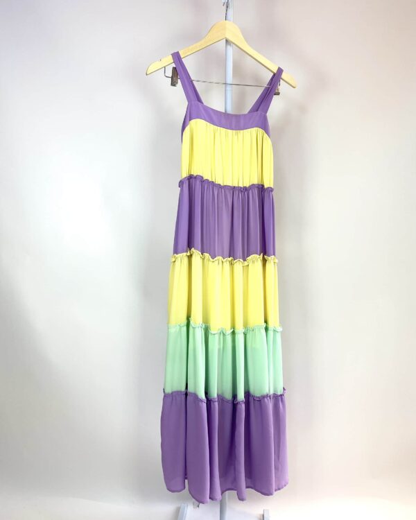 Vestido cores lilás e amarelo CHOCOLEITE - P - VENDIDO SISTEMA OTO