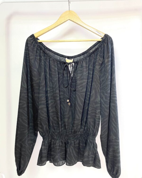 Blusa preta textura zebra MICHAEL KORS - G