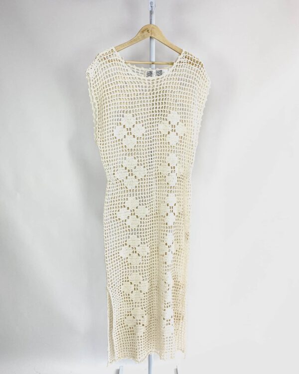 Vestido midi crochê cru FLAVIA ARANHA - M *nunca usado*