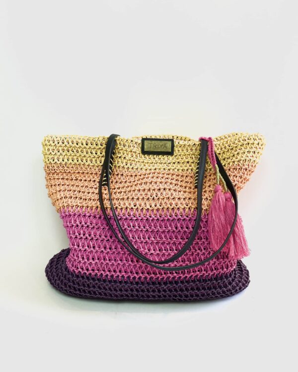 Bolsa de palha colorida - TRYA