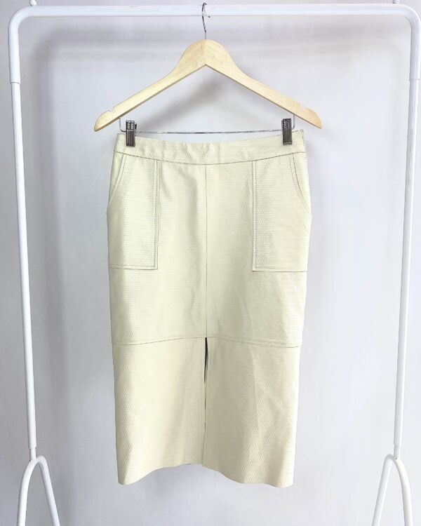 Saia couro off white texturizada DICAPRA - P