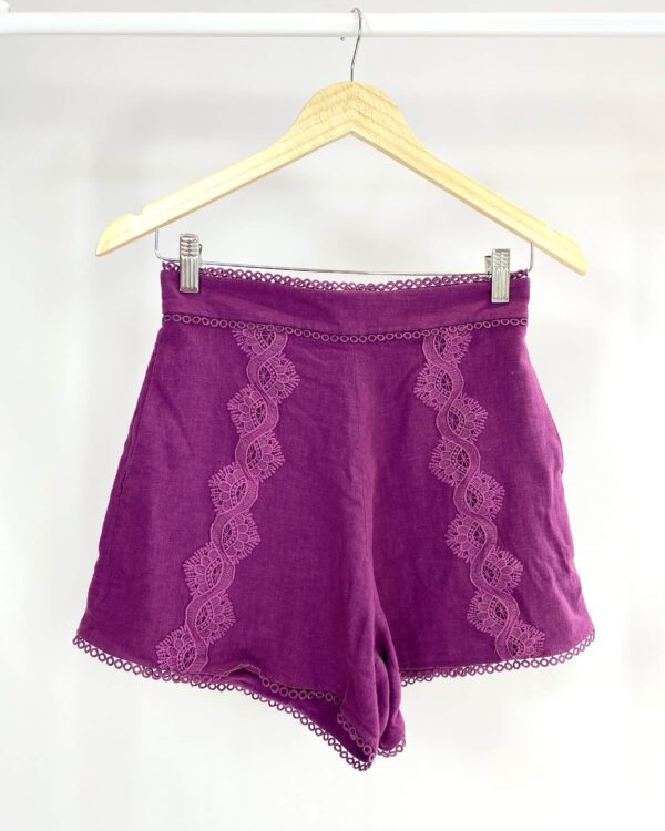 Short viscolinho roxo detalhe renda IORANE - 34 DEVOLVIDO
