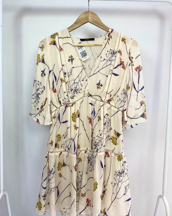 Vestido curto crepe off estampa floral ANIMALE - 36