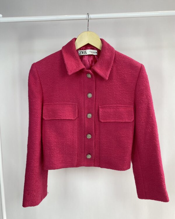 Blazer curto rosa schock ZARA - P