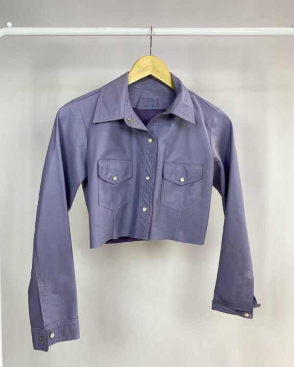 Blusa de couro lilás VERA BENCHIMOL - P