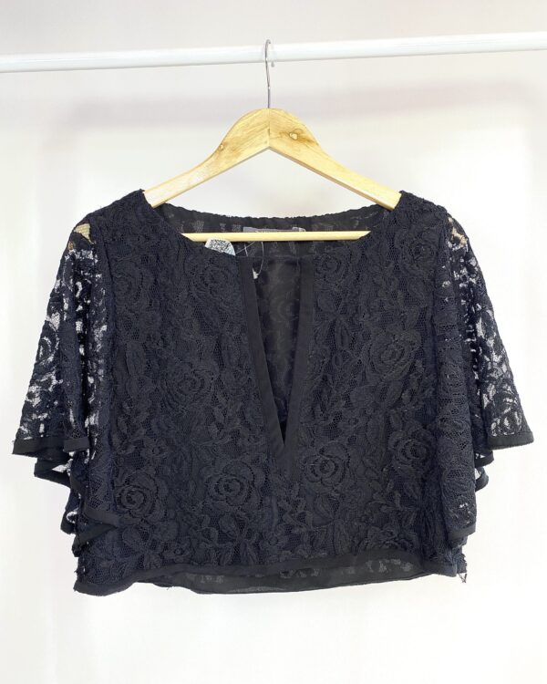 Blusa preta de renda ANIMALE - 38- VENDIDO SISTEMA OTO