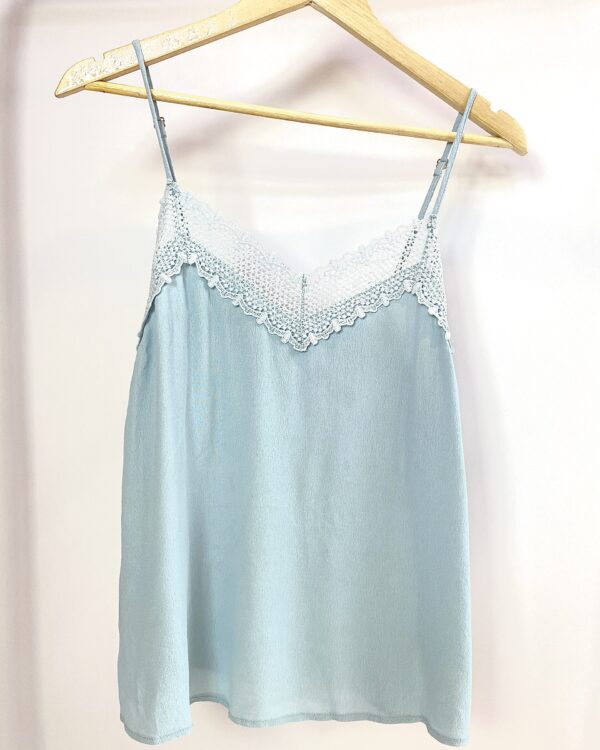 Regata alcinha azul renda no busto MARIA FILÓ - P - VENDIDO SISTEMA OTO