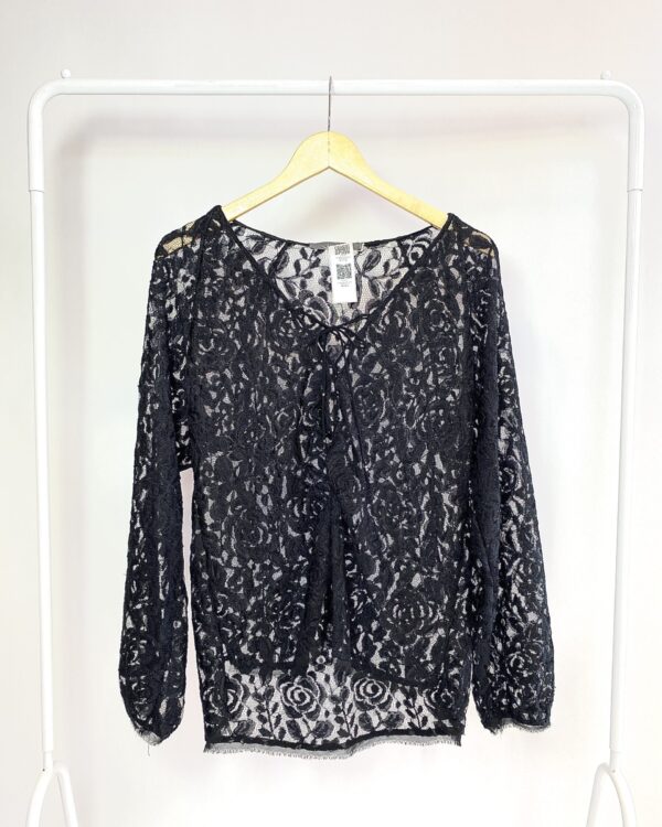 Blusa de renda preta ANIMALE - P - VENDIDO SISTEMA OTO