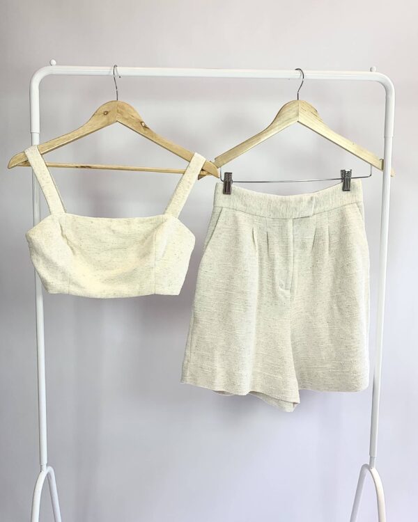 Conjunto cropped e bermuda atoalhada off ANIMALE - P