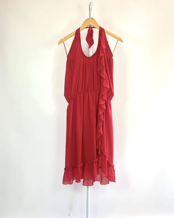 Vestido seda vermelho um ombro só CAROL BASSI - 38 - VENDIDO SISTEMA OTO