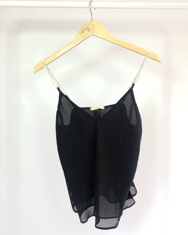 Blusa preta com detalhe de brilho na alça KAELE - 36 - VENDIDO SISTEMA OTO