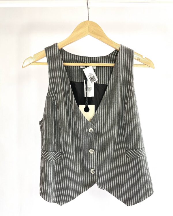 Conjunto calça e blusa cinza  listra risca giz MORINA - P - VENDIDO SISTEMA OTO