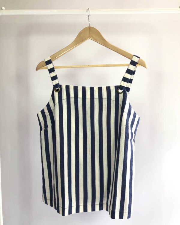 Blusa branca com listras azul PEEPOU - G