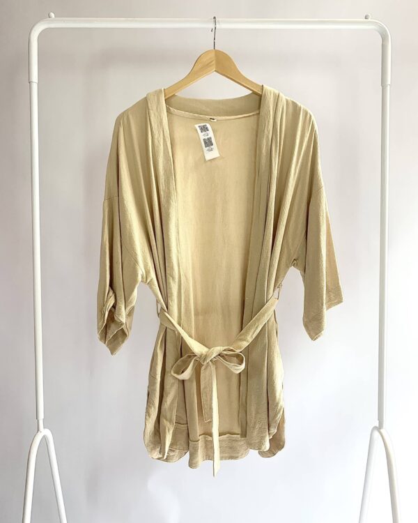 Kimono maxi viscolinho bege Zara - P VENDIDO SISTEMA OTO