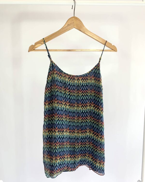 Regata seda alcinha azul estampada LE LIS BLANC - P - VENDIDO SISTEMA OTO