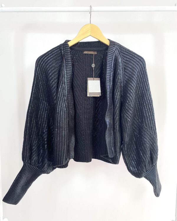 Twin set cardigan e blusa tricot preto BOBÔ - P