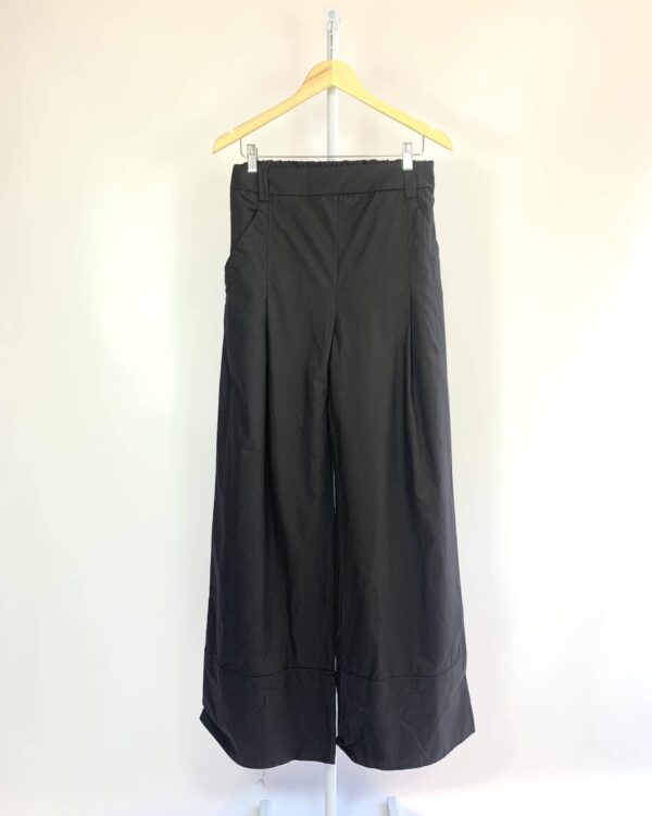 Calça pantalona tricoline preta com elástico na cintura ANIMALE *nunca usada* - 40