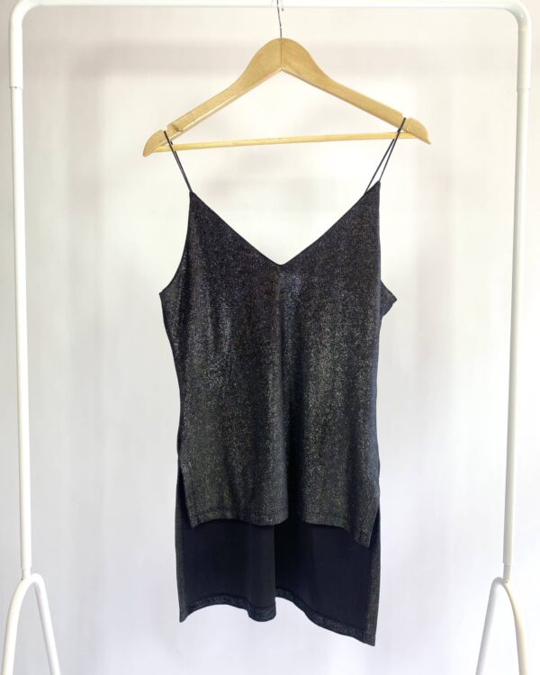 Blusa preta com pontos de brilho colorido LE LIS BLANC - M VENDIDO SIST OTO