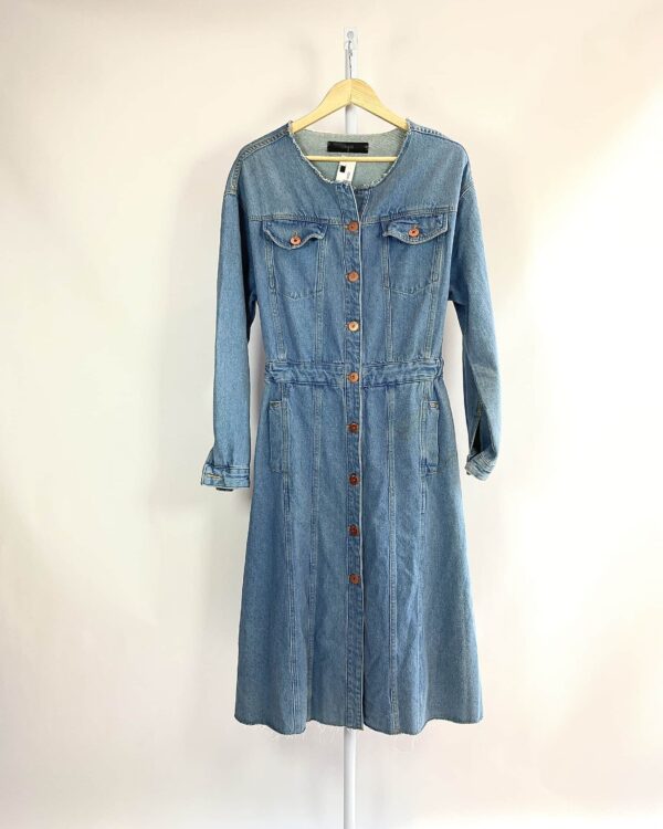 Vestido midi jeans claro botões cobre ANIMALE - M