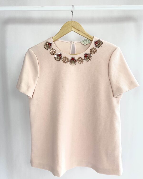 Blusa rosinha gola bordada KATE SPADE - 38